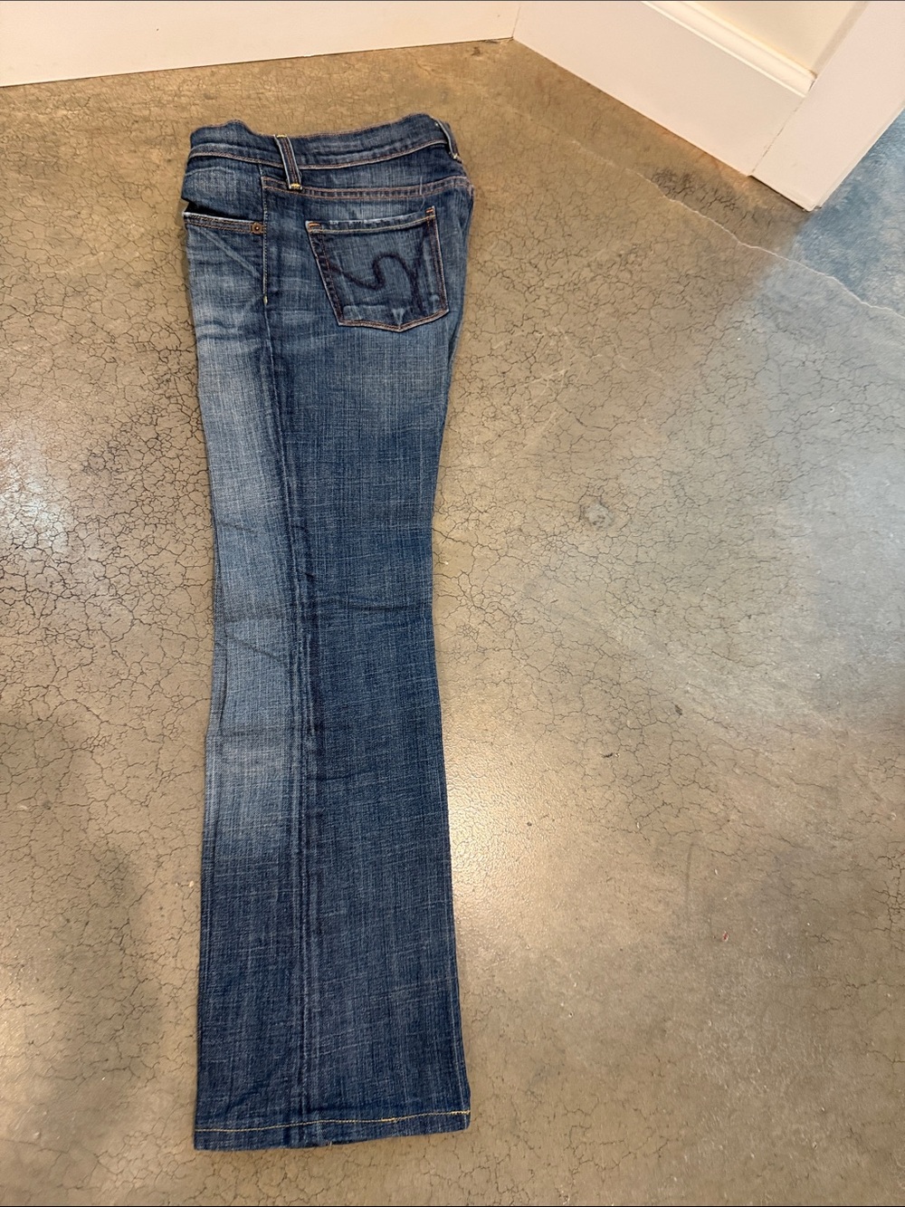 Citizens Of Humanity Blue Flare Wide-Leg Jeans
